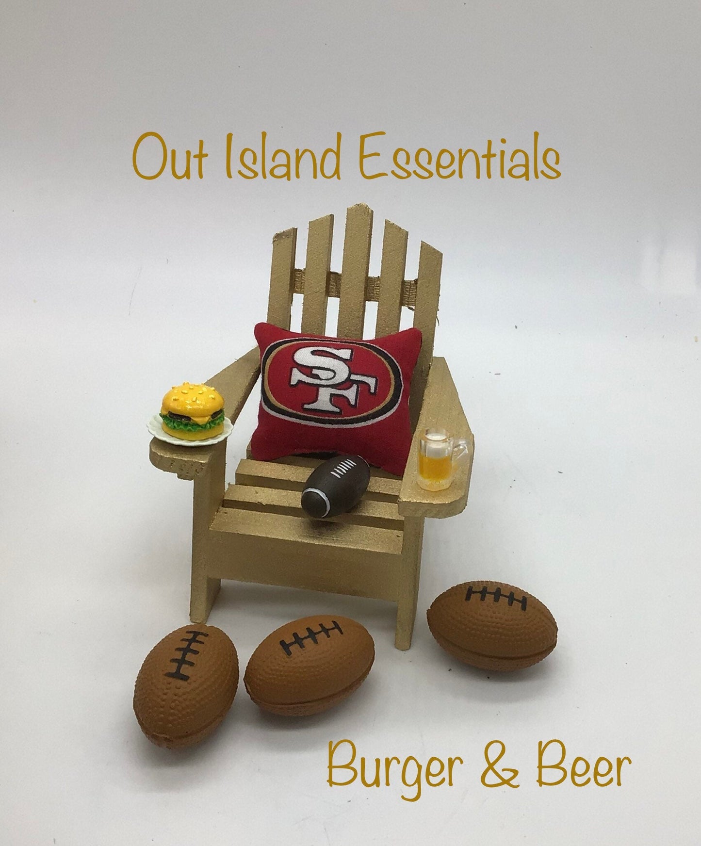 49ers Christmas Ornament, Adirondack Chair Ornament, San Francisco 49ers Coastal Cottage Christmas