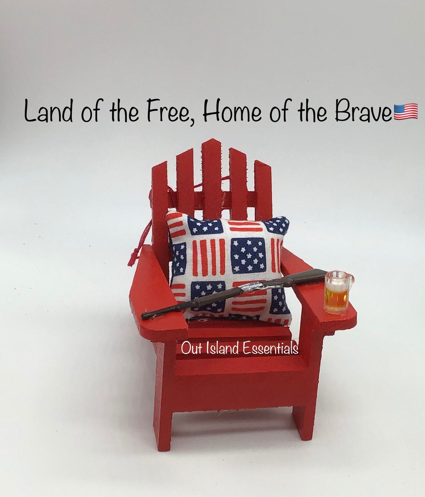 Patriotic Adirondack Ornament | Beach Ornament | Adirondack Christmas Ornament | Beach Chair Christmas Ornament | No Warning Shots