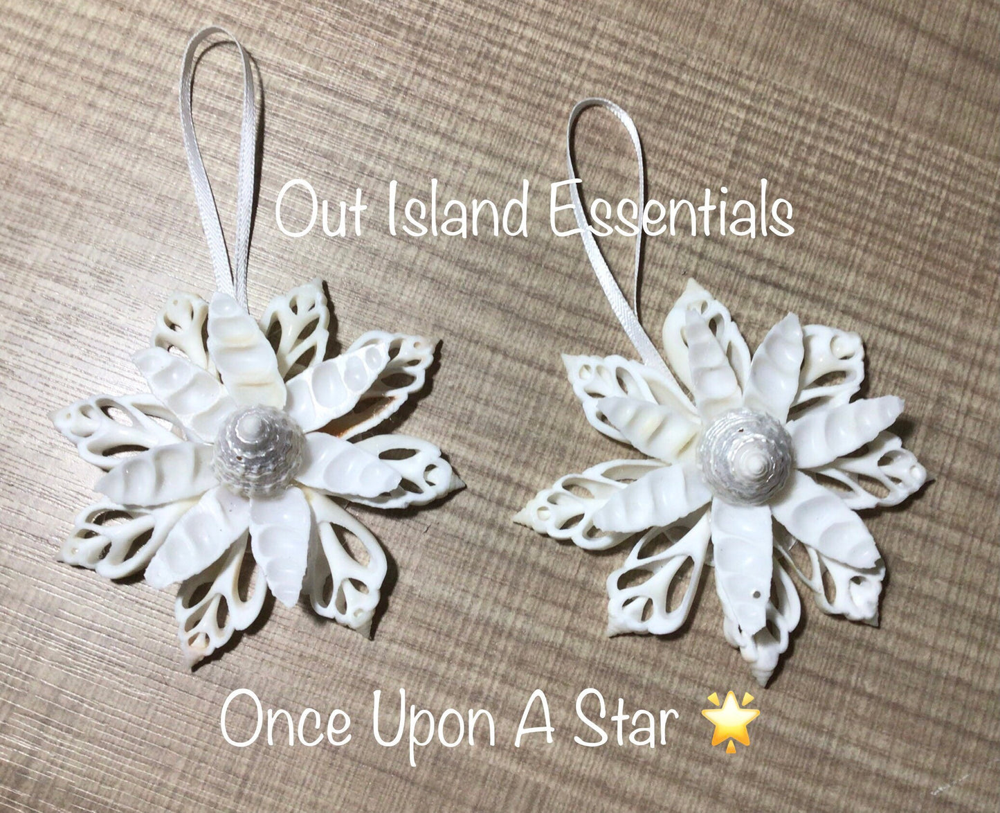 Once Upon A Star Snowflake Christmas Ornament I Seashell Ornament I Seashell Snowflake I White Shell Snowflake Coastal Christmas Ornament