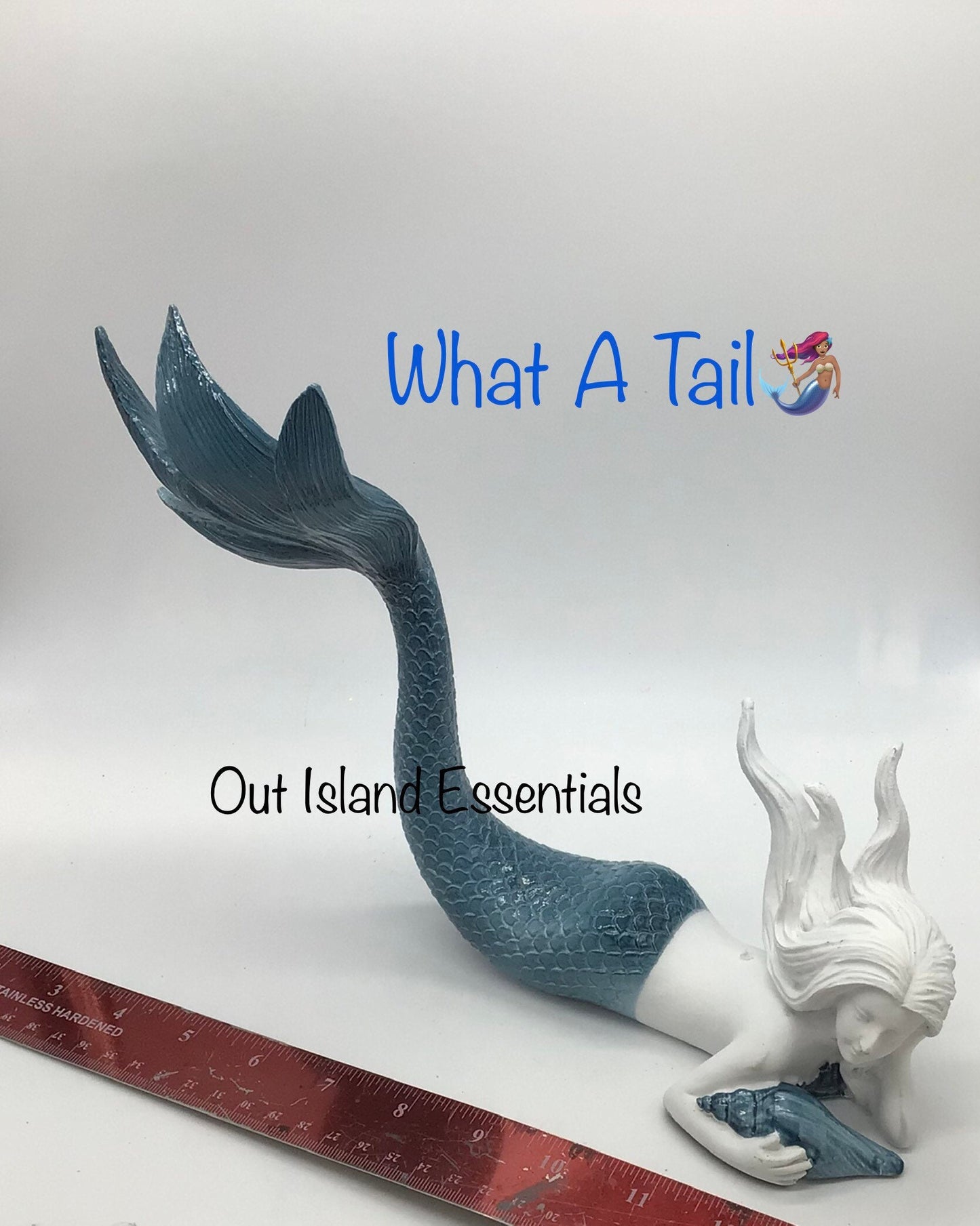 Blue Tail 9" Stunning Tail Mermaid Statue, Mermaid Decoration