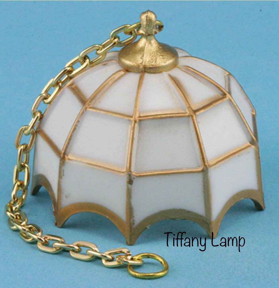 Miniature Tiffany Lamp I Dollhouse Miniature Lighting I Miniature Decorations I Mini Tiffany Lamp I 1:12 Scale Dollhouse Accessories