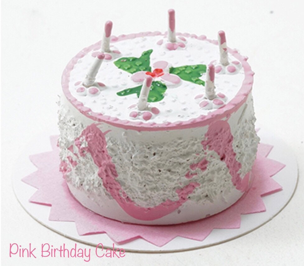 Miniature Birthday Cake I Miniature Doll Cake I Miniature Dollhouse Food I 1:12 Scale Dollhouse Accessories