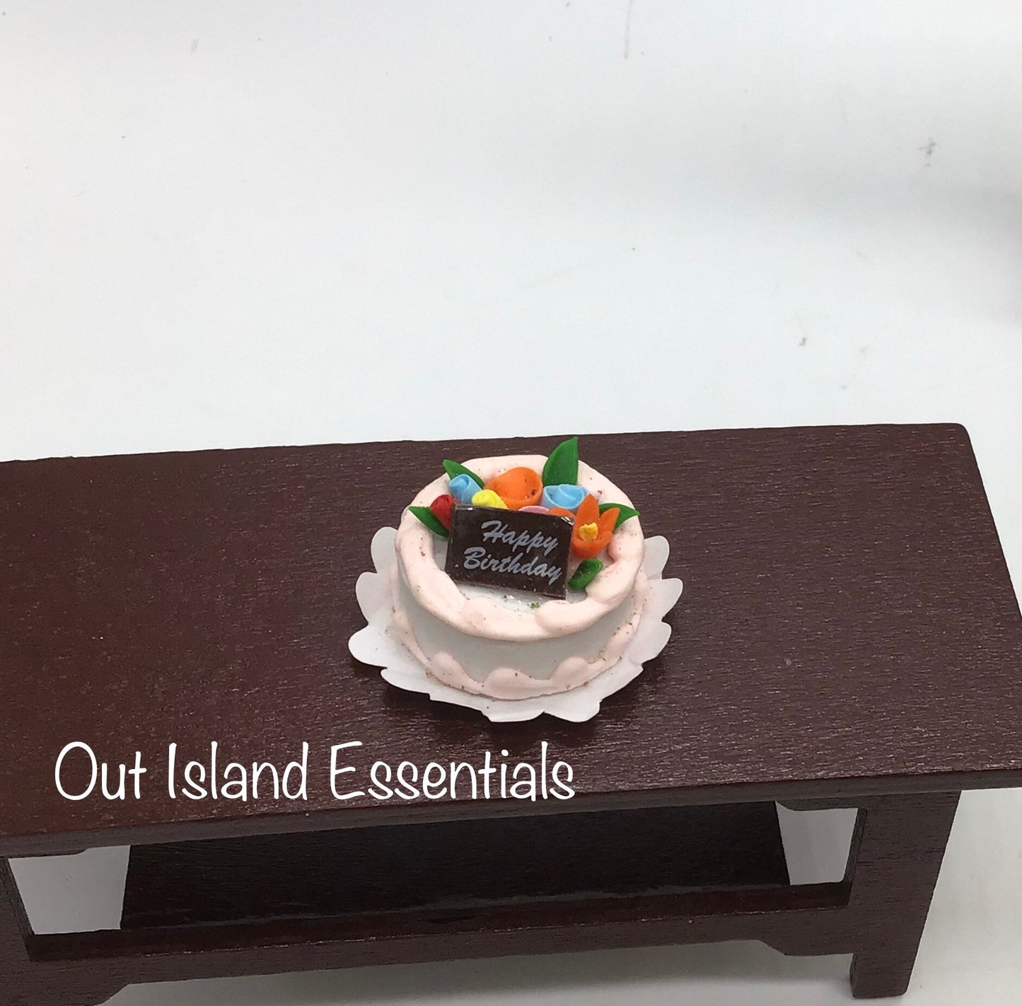 Miniature Birthday Cake I Miniature Doll Cake I Miniature Dollhouse Food I 1:12 Scale Dollhouse Accessories