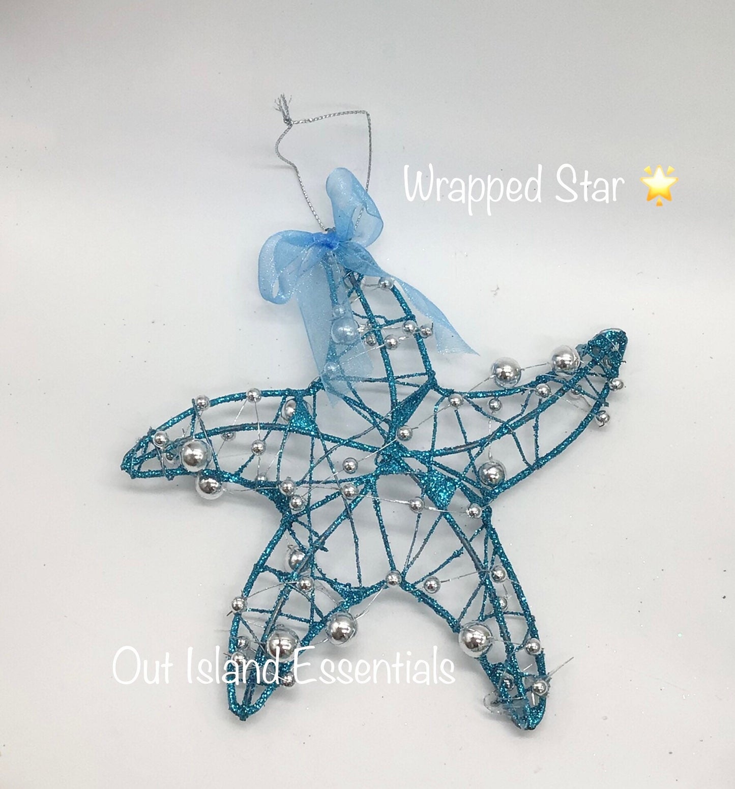 Wrapped Star Ornament I Bling Star I Bling Star I Glittered Star Christmas Ornament