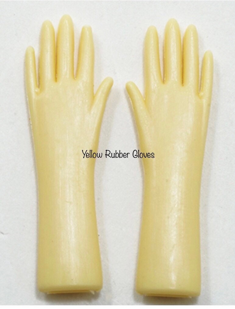 One Pair Of Dollhouse Miniature Rubber Gloves