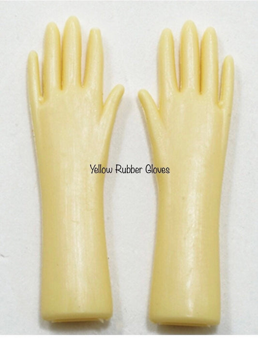 One Pair Of Dollhouse Miniature Rubber Gloves