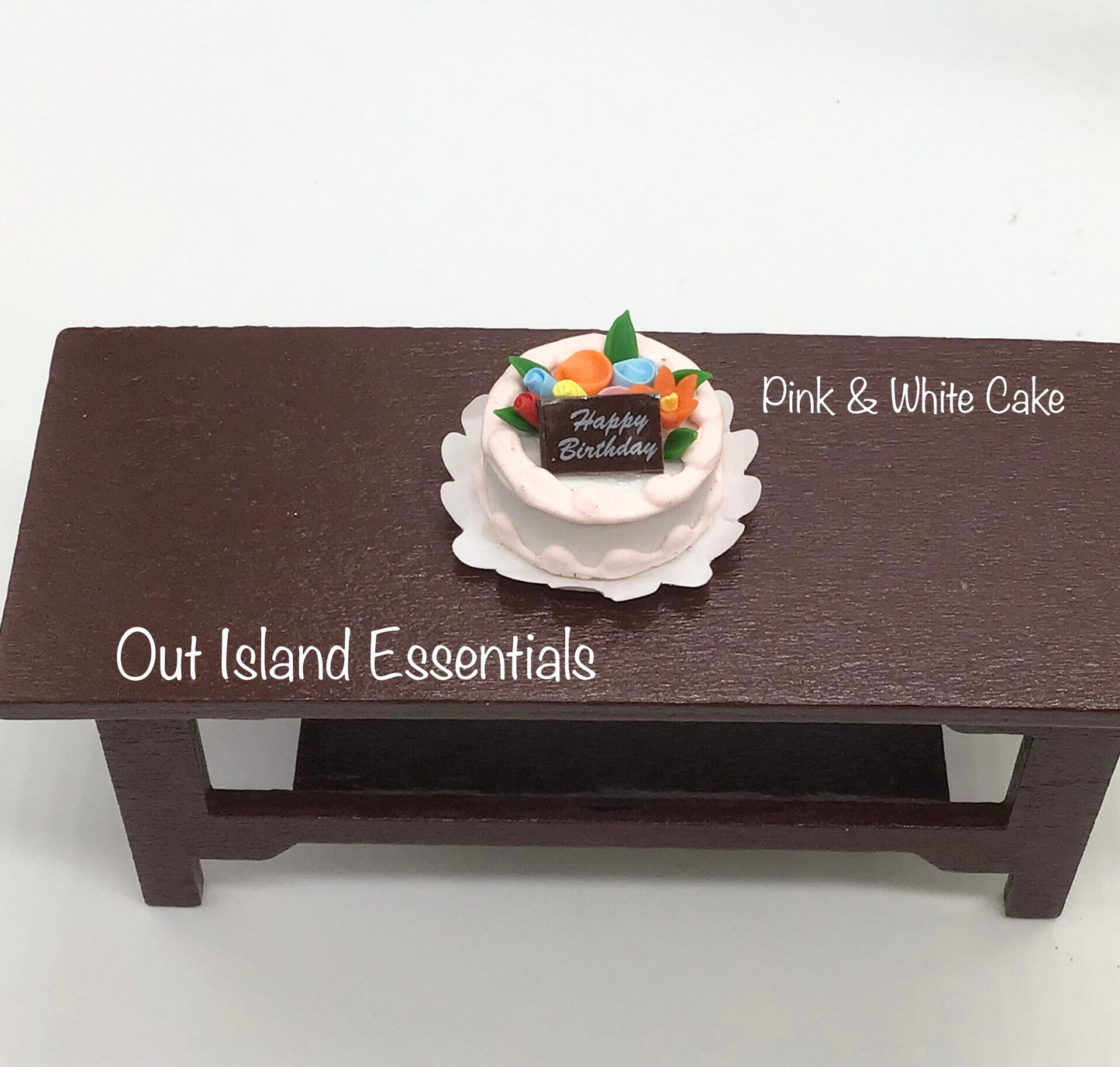 Miniature Birthday Cake I Miniature Doll Cake I Miniature Dollhouse Food I 1:12 Scale Dollhouse Accessories