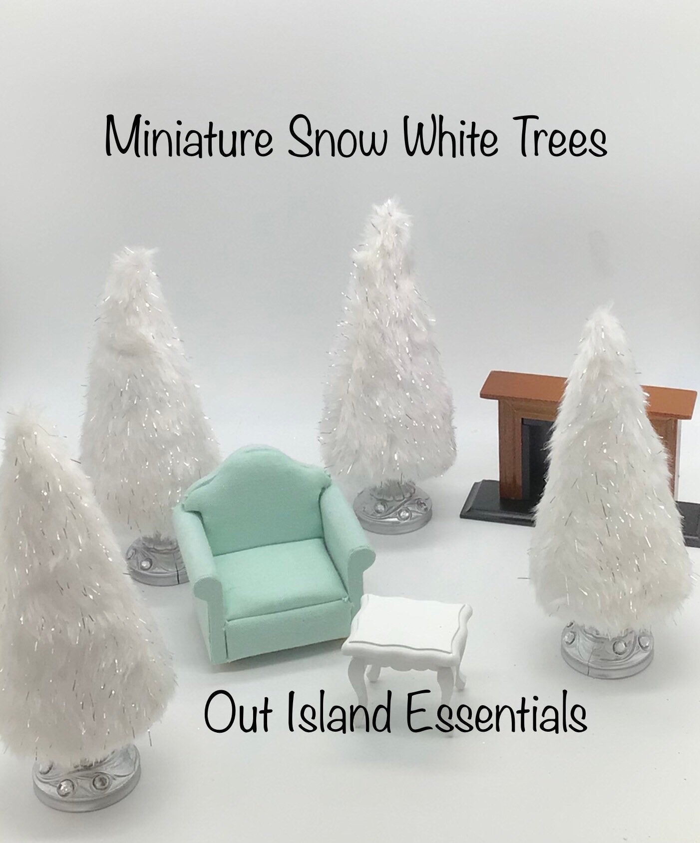 Mini Faux Fur Christmas Trees I Frosted Fur Mini Trees I Fairy Garden Christmas Trees I Snowy Forest Christmas Trees