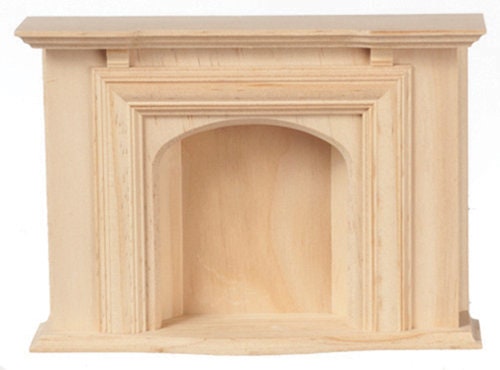 Natural Finish Fireplace I Dollhouse Miniature Fireplace I Unfinished 1:12 Scale Fireplace