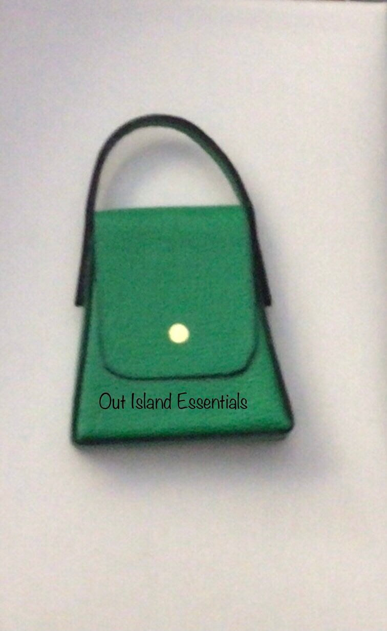 Miniature Green Handbag I Miniature Ladies Purse I Miniature Doll Hand Bag I Miniature Purse I 1:12 Scale Dollhouse Accessories