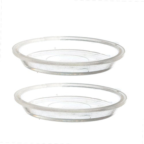 2 Pc. Miniature 9 Inch Clear Pans, Dollhouse Pie Pans 1:12 Scale