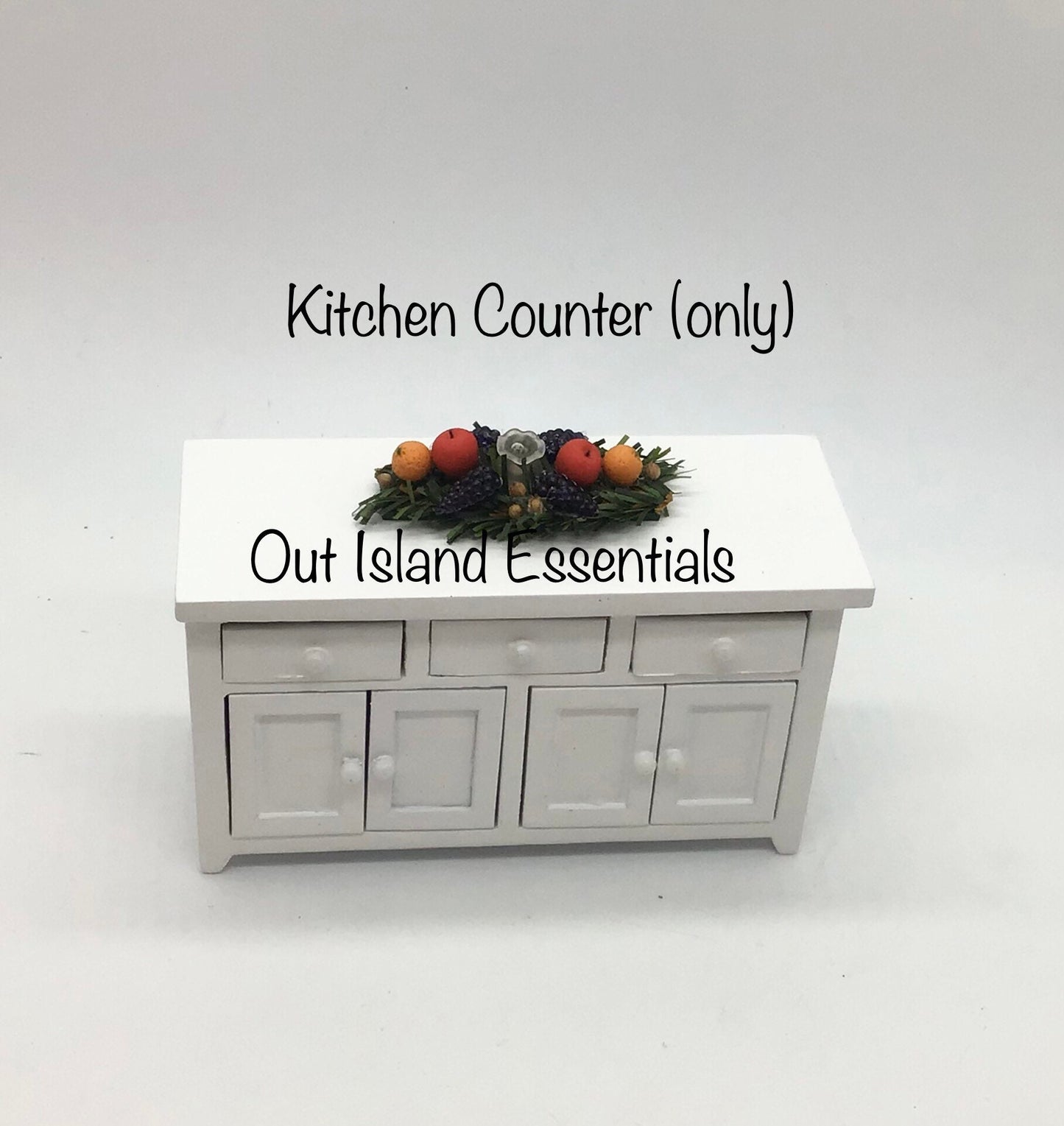 Miniature Kitchen Counter With Drawers I Dollhouse Miniature White Kitchen Extra Counter Furniture I Miniature 1:12 Scale Kitchen