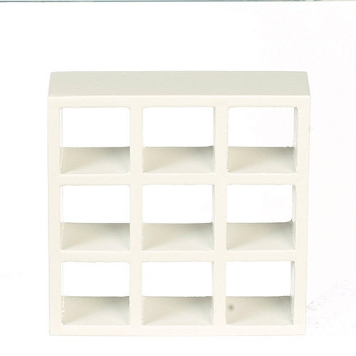 Miniature White 9 Shelf Unit I Dollhouse Miniature Furniture I Miniature 1:12 Scale Display Bookshelf I Miniature Living Room Furniture