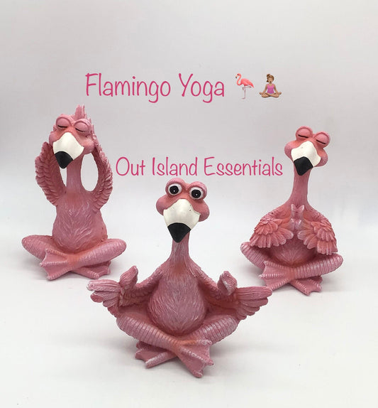 Flamingo Trio Yoga Statue Decoration