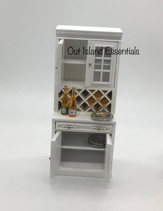 Miniature Large White Kitchen Cabinet I Dollhouse Miniature White Kitchen Cabinet I Miniature 1:12 Scale Kitchen Cabinet Unit