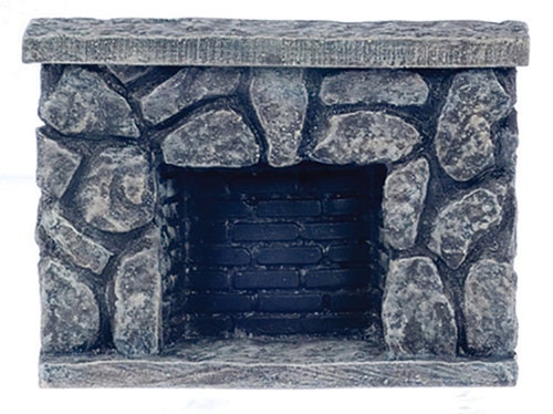 Miniature Field Stone Fireplace I Dollhouse Miniature Gorgeous Stone Fireplace I Stone Finished 1:12 Scale Fireplace