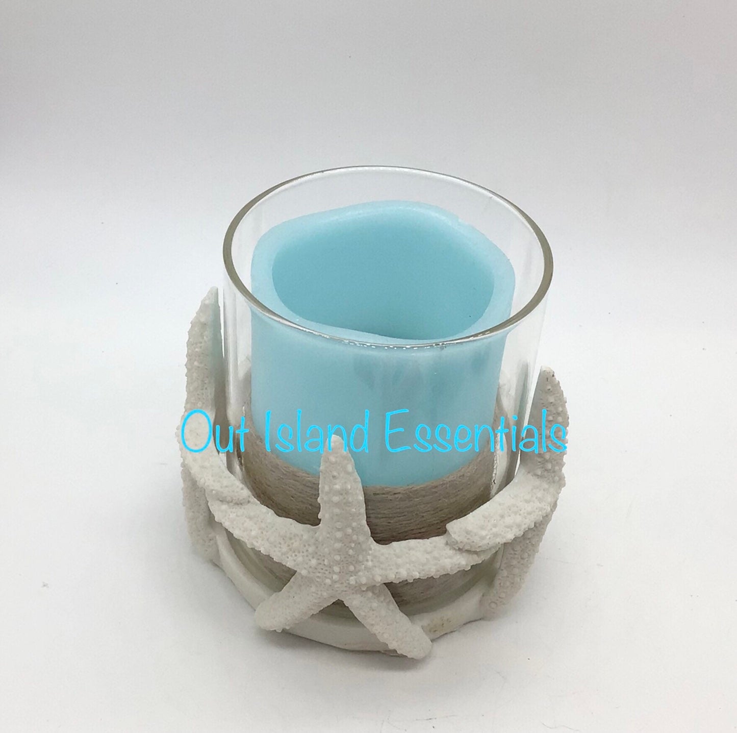 ONE Starfish Candle Holder | Glass Candle Holder | Pillar Candle Accent | Coastal Candle Holder | Wedding Decorations | Pillar Candle Holder