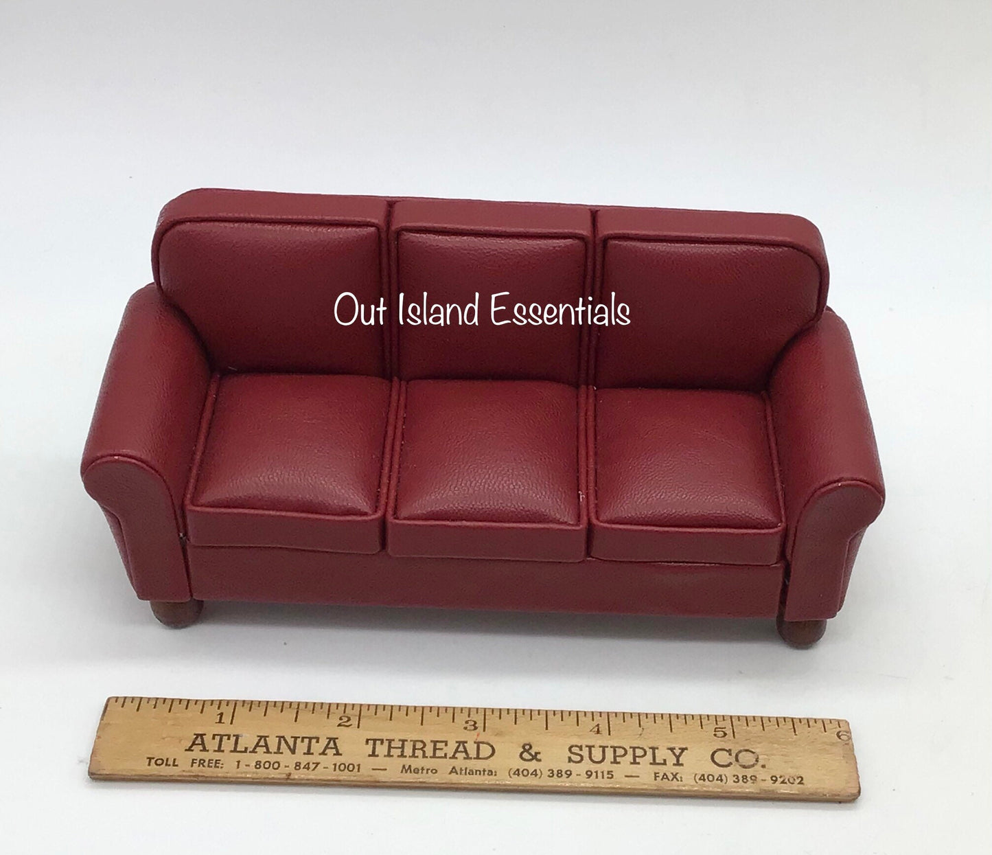 3 Pc Miniature Sofa Set, Miniature Brown Living Room 1:12 Scale