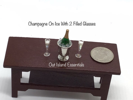 Miniature Tiny Bubbles Champagne I Dollhouse Champagne I Miniature Doll Celebration I Miniature Dollhouse Cocktails I 1:12 Scale