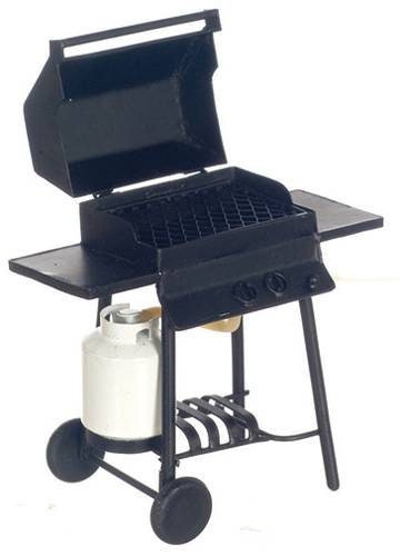 1:12 Scale Dollhouse Miniature BBQ Grill With Propane Tank