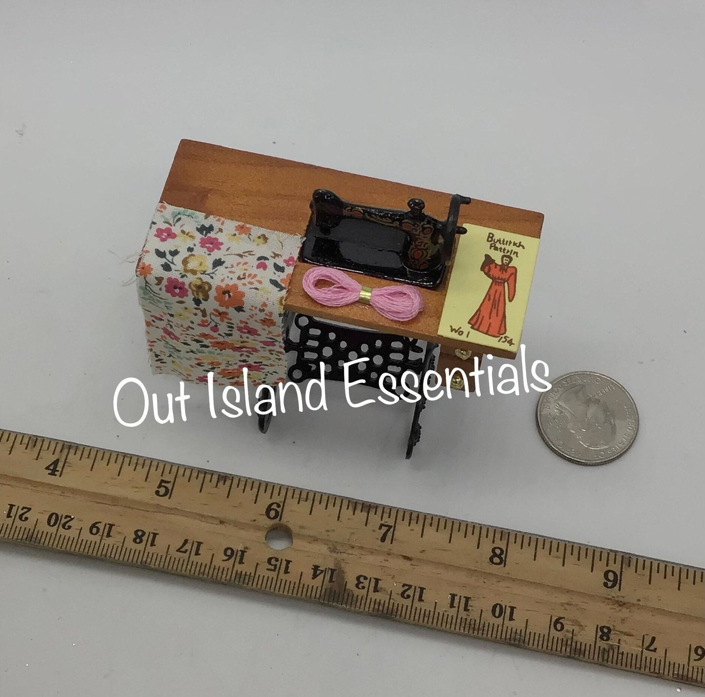 Miniature Sewing Machine I Miniature Sewing Supplies I Miniature Sewing Machine I Miniature Tailor I 1:12 Scale Doll Accessories