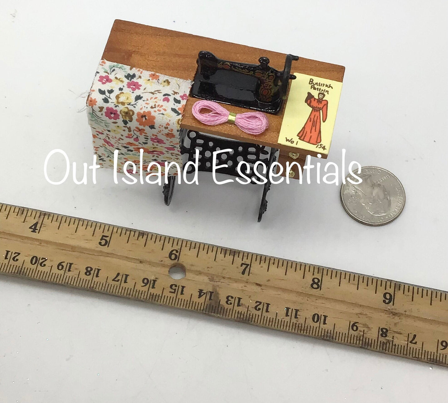 Miniature Sewing Machine I Miniature Sewing Supplies I Miniature Sewing Machine I Miniature Tailor I 1:12 Scale Doll Accessories