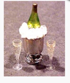 Miniature Tiny Bubbles Champagne I Dollhouse Champagne I Miniature Doll Celebration I Miniature Dollhouse Cocktails I 1:12 Scale