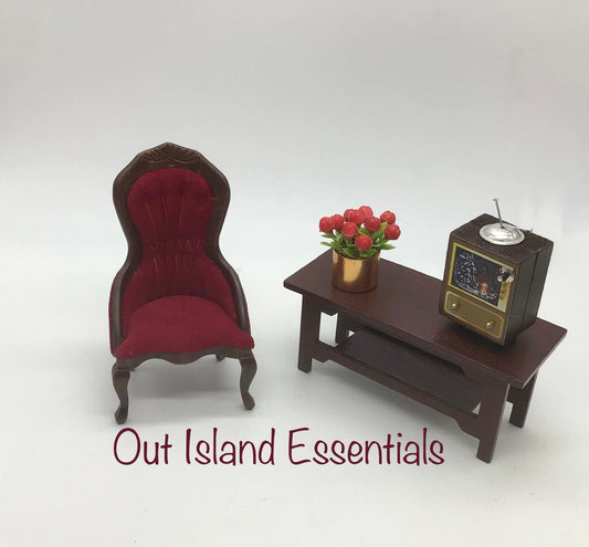 Miniature Lady's Victorian Chair I Dollhouse Antique Velour Chair I Dollhouse Miniature Furniture  I Miniature Chair I Miniature 1 12 Scale