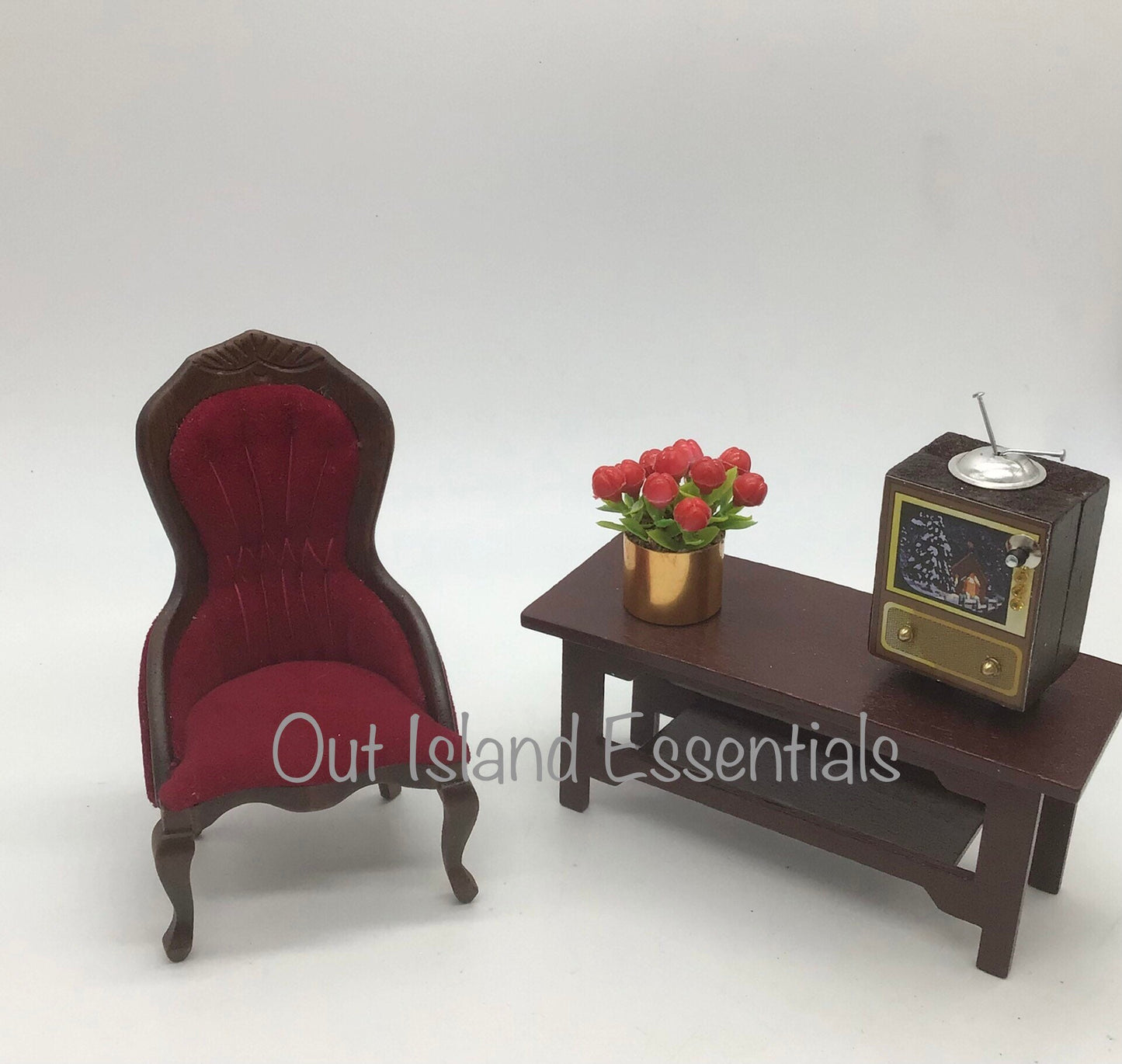 Miniature Lady's Victorian Chair I Dollhouse Antique Velour Chair I Dollhouse Miniature Furniture  I Miniature Chair I Miniature 1 12 Scale