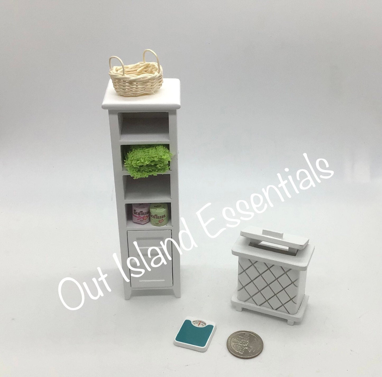 Miniature Hamper I Miniature Bathroom Accessories I Dollhouse Miniature Clothes Hamper I 1:12 Scale Hamper