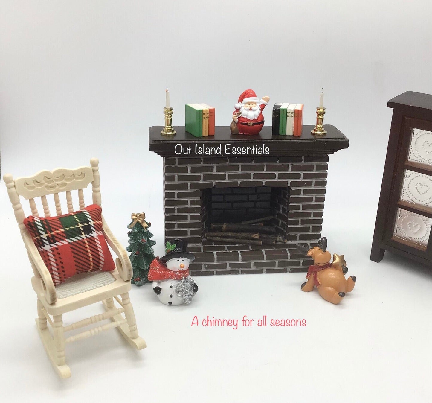 Miniature Brick Fireplace I Dollhouse Miniature Gorgeous Brick Fireplace I Redish Brick Finished 1:12 Scale Fireplace