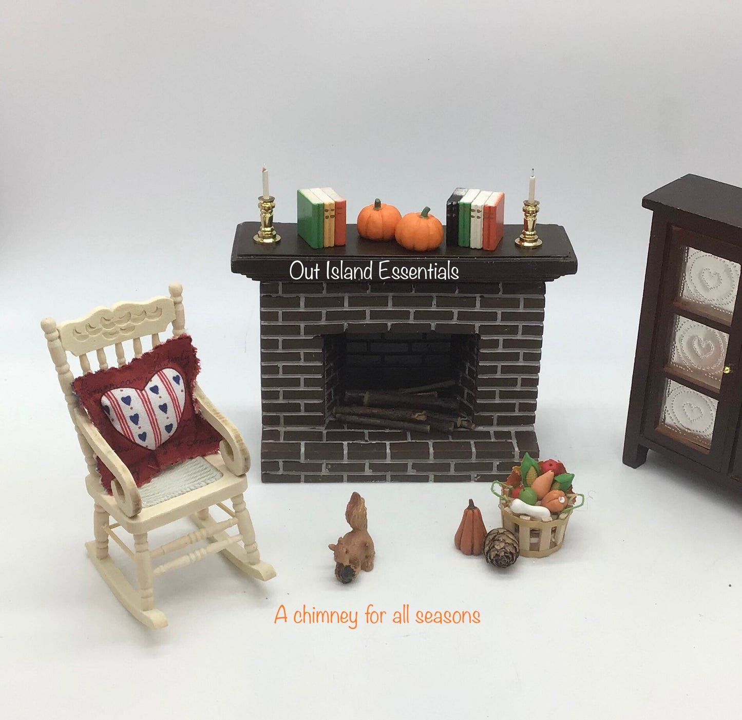 Miniature Brick Fireplace I Dollhouse Miniature Gorgeous Brick Fireplace I Redish Brick Finished 1:12 Scale Fireplace