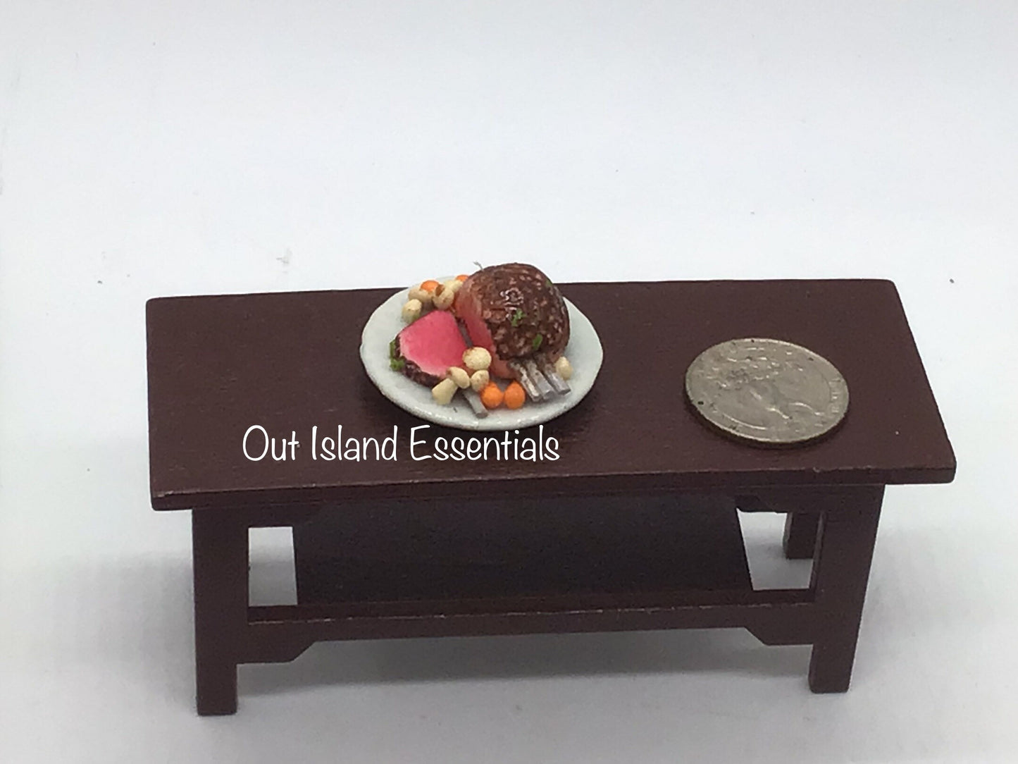 Miniature Roast Beef On Platter I Miniature Beef And Vegetables I Miniature Dollhouse Roast I 1:12 Scale Dollhouse Easter Dinner