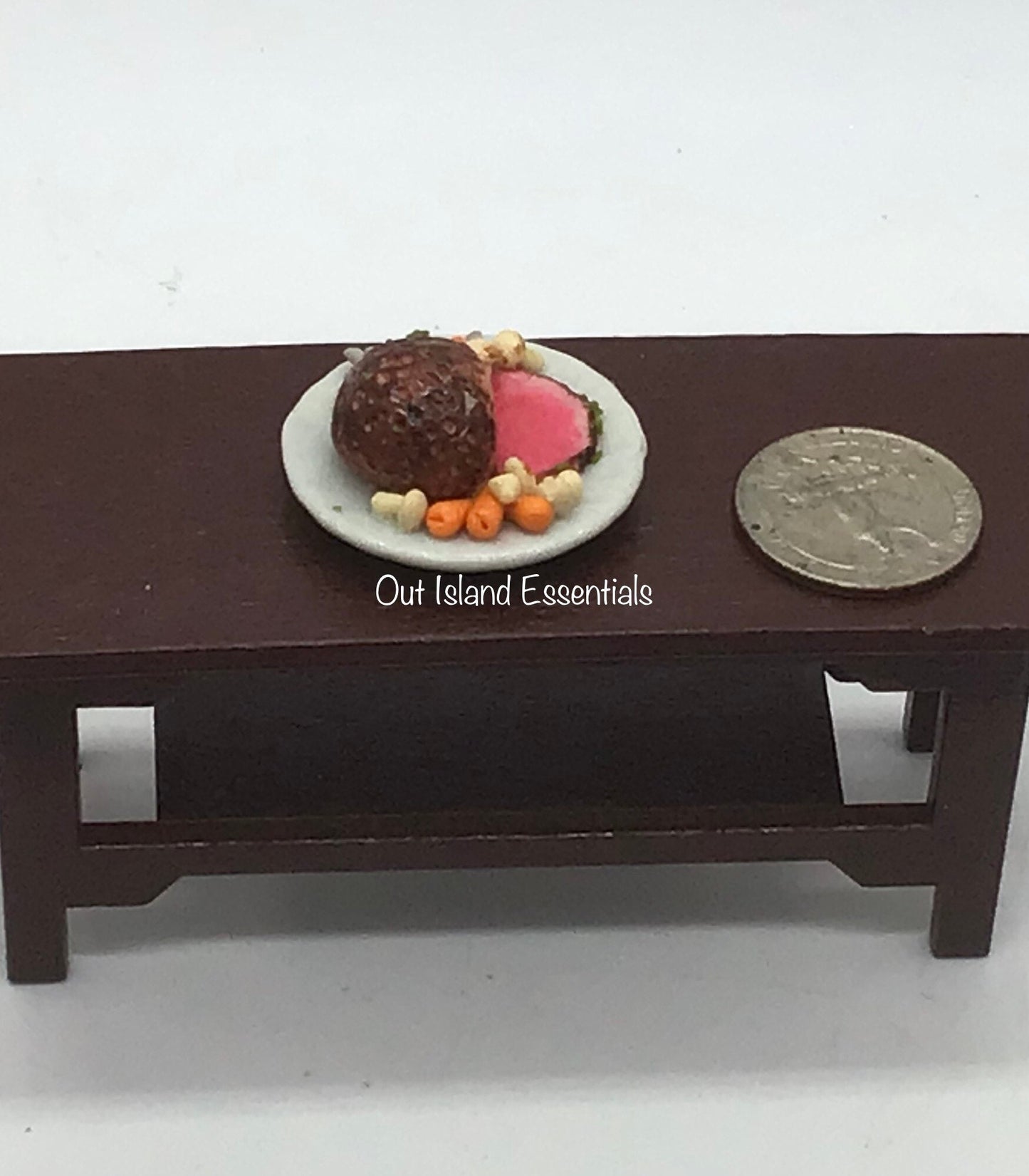 Miniature Roast Beef On Platter I Miniature Beef And Vegetables I Miniature Dollhouse Roast I 1:12 Scale Dollhouse Easter Dinner