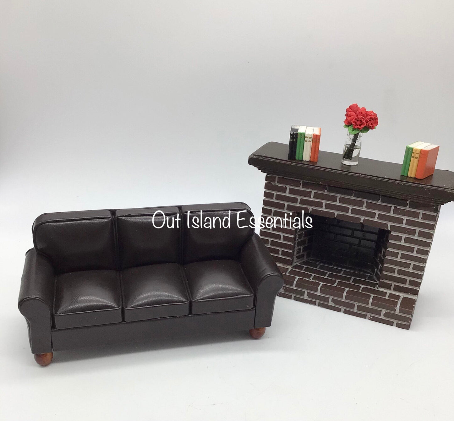 1:12 Scale Dollhouse Miniature Brown Living Room Sofa