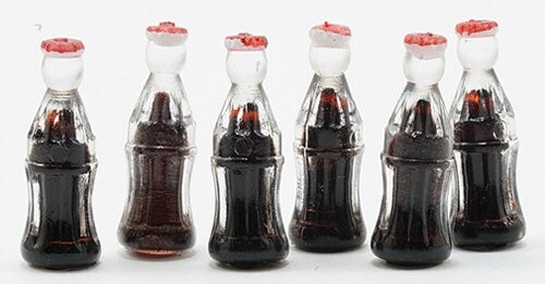 6 Pcs. Dollhouse Soda I Miniature Doll Drinks I Miniature Dollhouse Food I 1:12 Scale Dollhouse Accessories