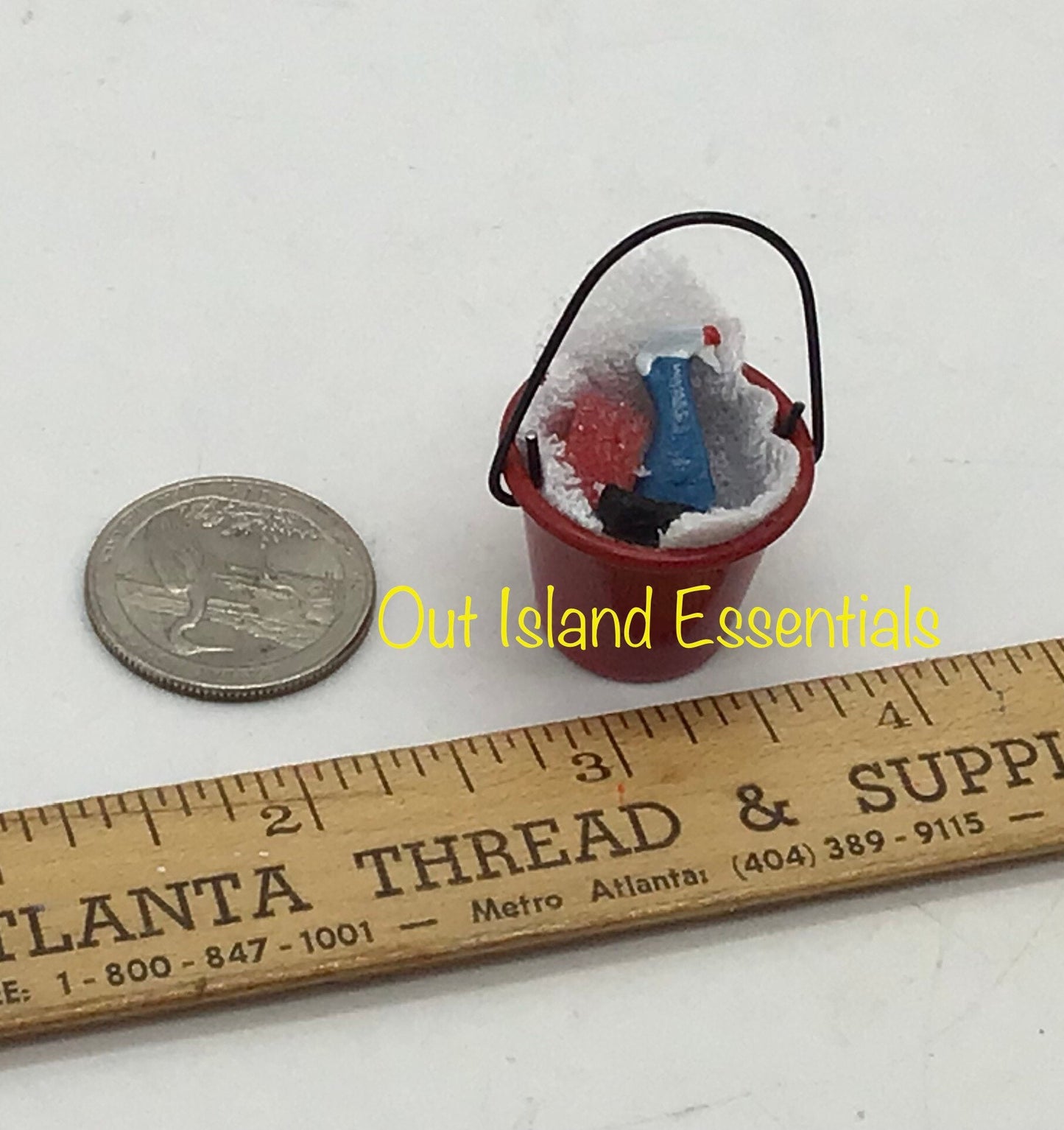 Dollhouse Miniature I Dollhouse Miniature Bucket I Dollhouse Red Bucket I Mini Red Bucket I DIY Doll Bucket I 1:12 Dollhouse Miniatures