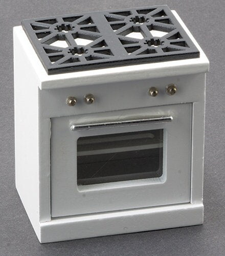 Miniature Modern Stove I Dollhouse Miniature White Stove With Oven I Miniature Kitchen Essentials I Miniature 1:12 Scale Stove