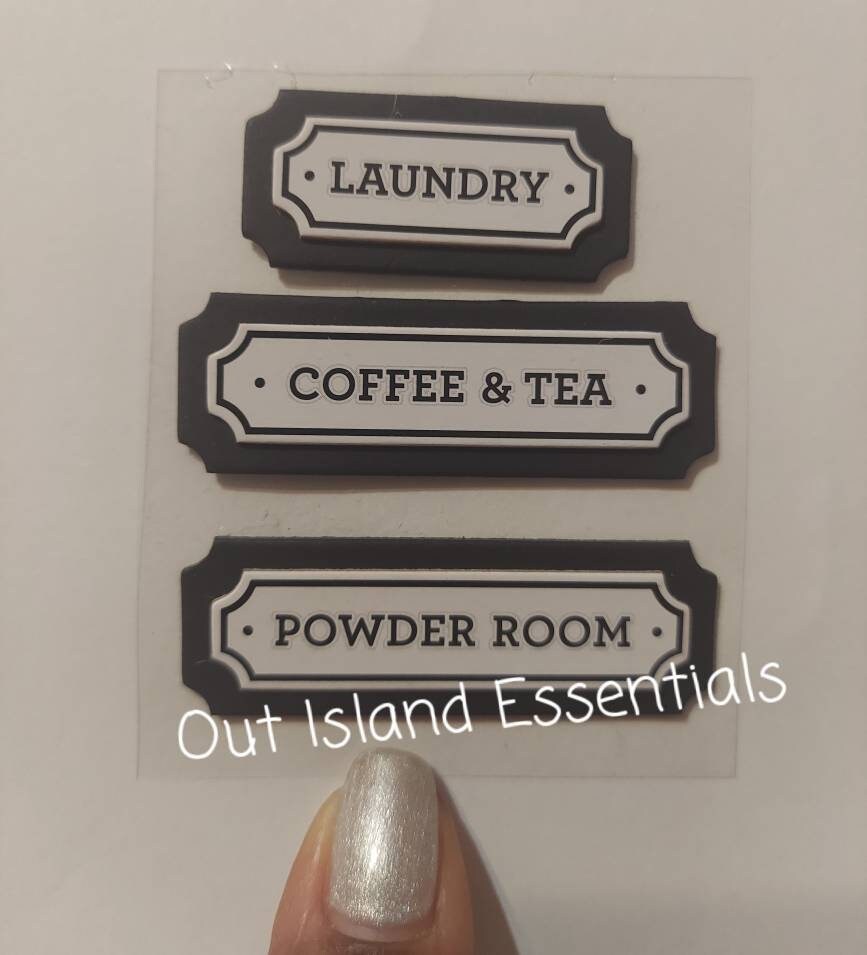 Miniature Wall Signs I Miniature Laundry Room Sign I Miniature  Kitchen Sign I Miniature Powder Room Sign I 1:12 Scale