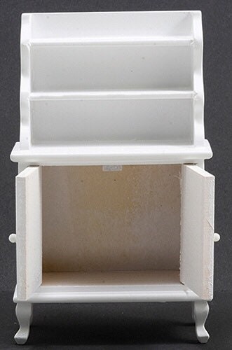 Miniature Small White Hutch I Dollhouse Miniature White Extra Counter Furniture I Miniature 1:12 Scale Furniture