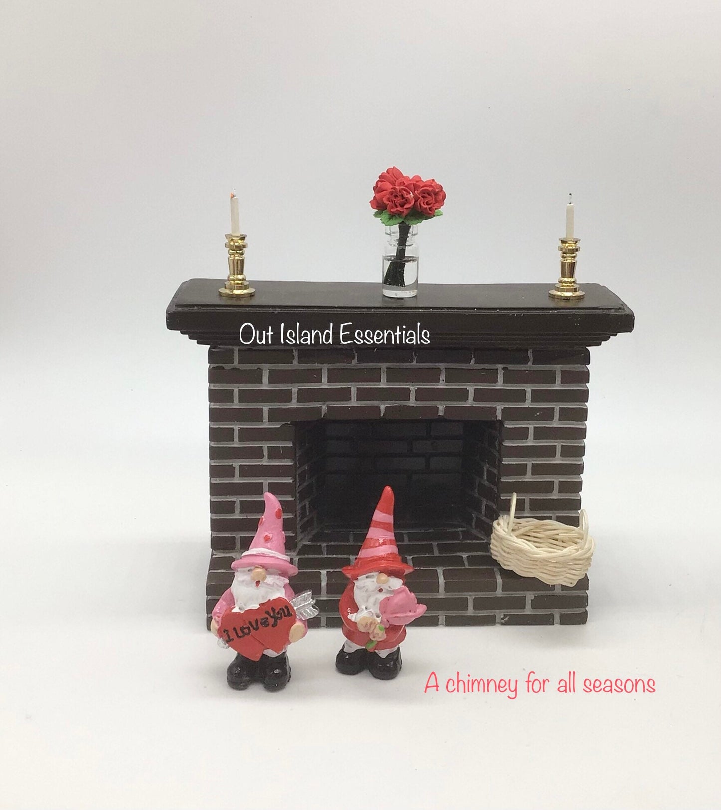 Miniature Brick Fireplace I Dollhouse Miniature Gorgeous Brick Fireplace I Redish Brick Finished 1:12 Scale Fireplace