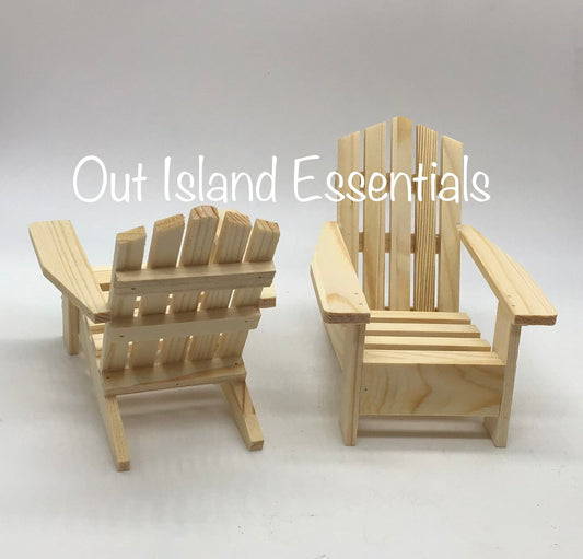 Miniature Adirondack Chair I Unfinished Wood Fairy Chair I Dollhouse Miniature I Cake Topper I DIY Crafts