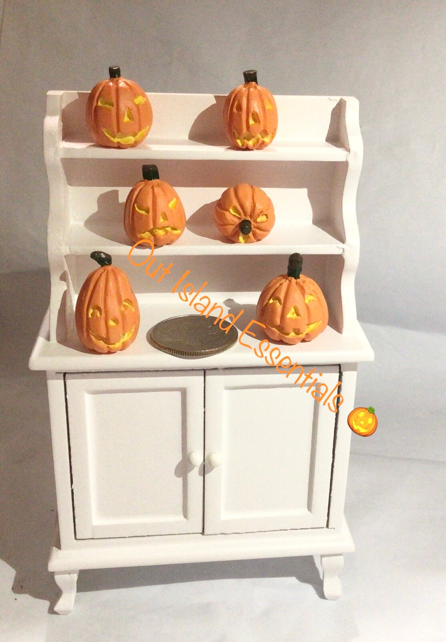 Miniature 6 Pc Carved Pumpkins I Miniature Doll Halloween I Miniature Dollhouse Halloween Decor I 1:12 Scale Dollhouse Halloween Accessories