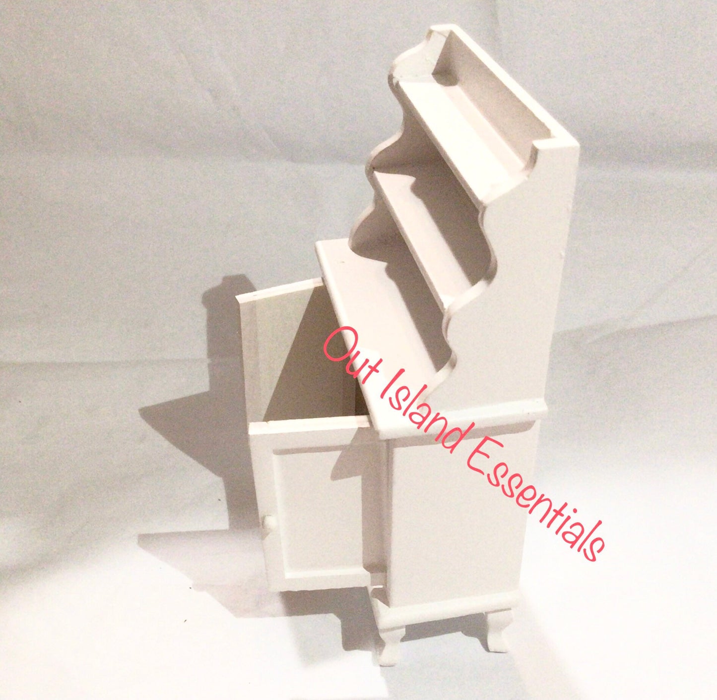 Miniature Small White Hutch I Dollhouse Miniature White Extra Counter Furniture I Miniature 1:12 Scale Furniture