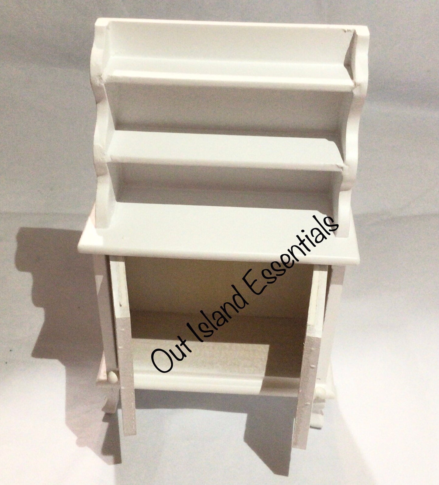 Miniature Small White Hutch I Dollhouse Miniature White Extra Counter Furniture I Miniature 1:12 Scale Furniture