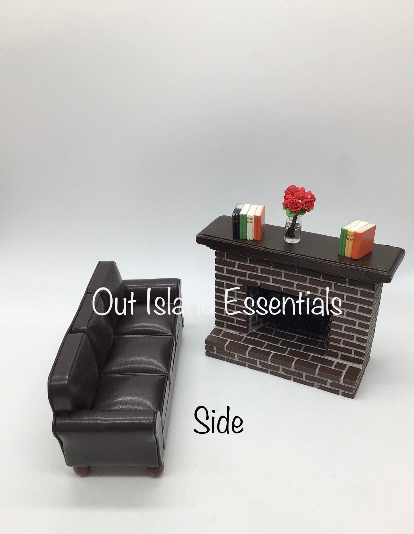 1:12 Scale Dollhouse Miniature Brown Living Room Sofa