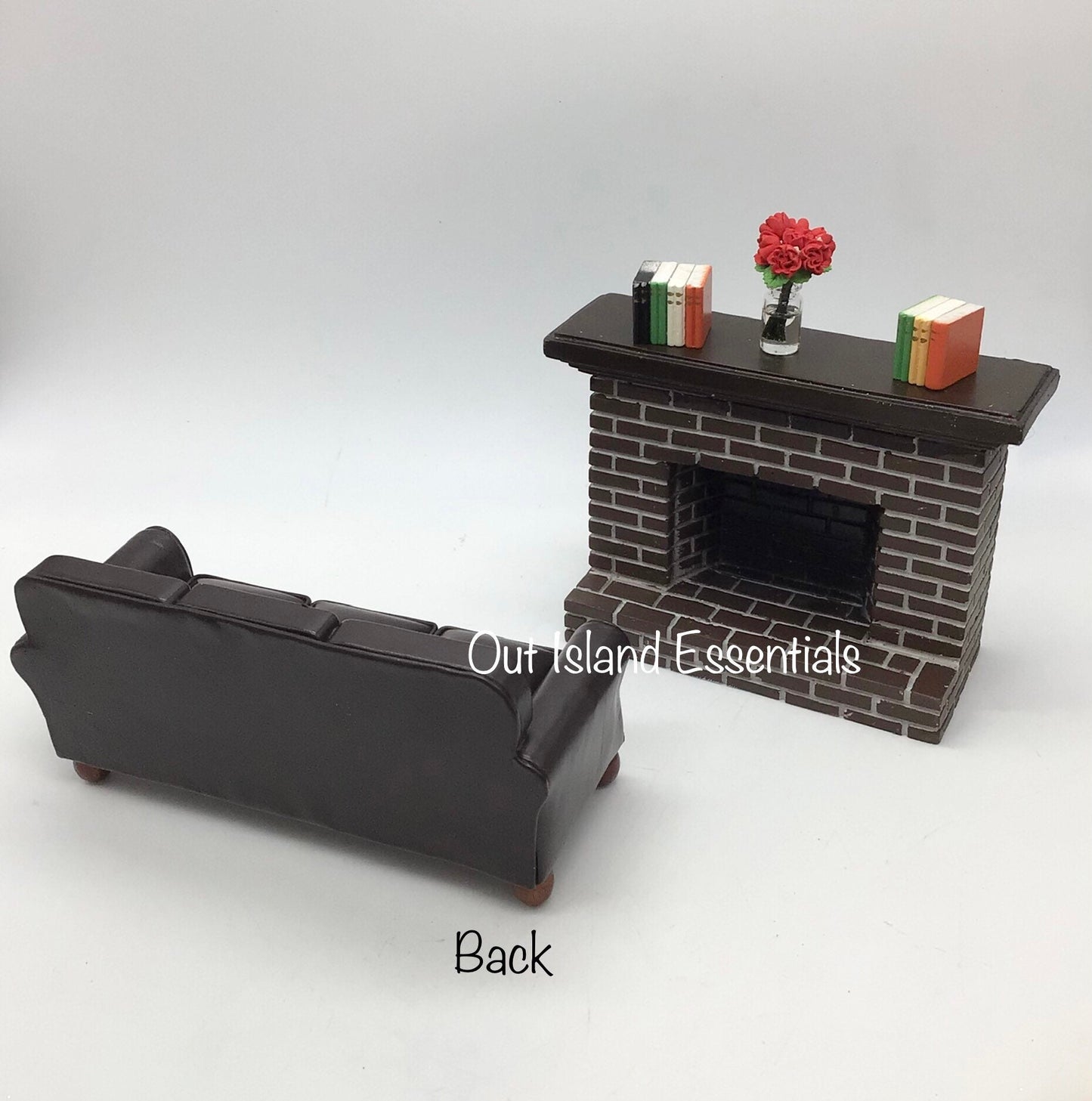 1:12 Scale Dollhouse Miniature Brown Living Room Sofa