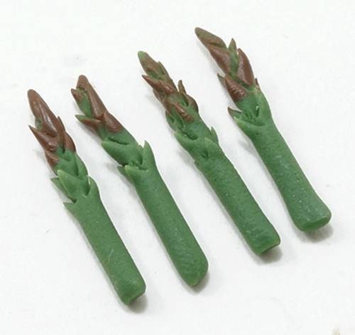 Miniature Asparagus Vegetables I 4 PC. Asparagus Vegetable Side Dish I Miniature Dollhouse Food I Miniature Food Side Dish- No Tray