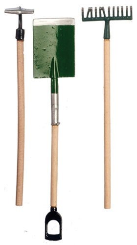 3 Pcs. Dollhouse Gardening Tools, Dollhouse Fairy Garden Tools 1:12 Scale