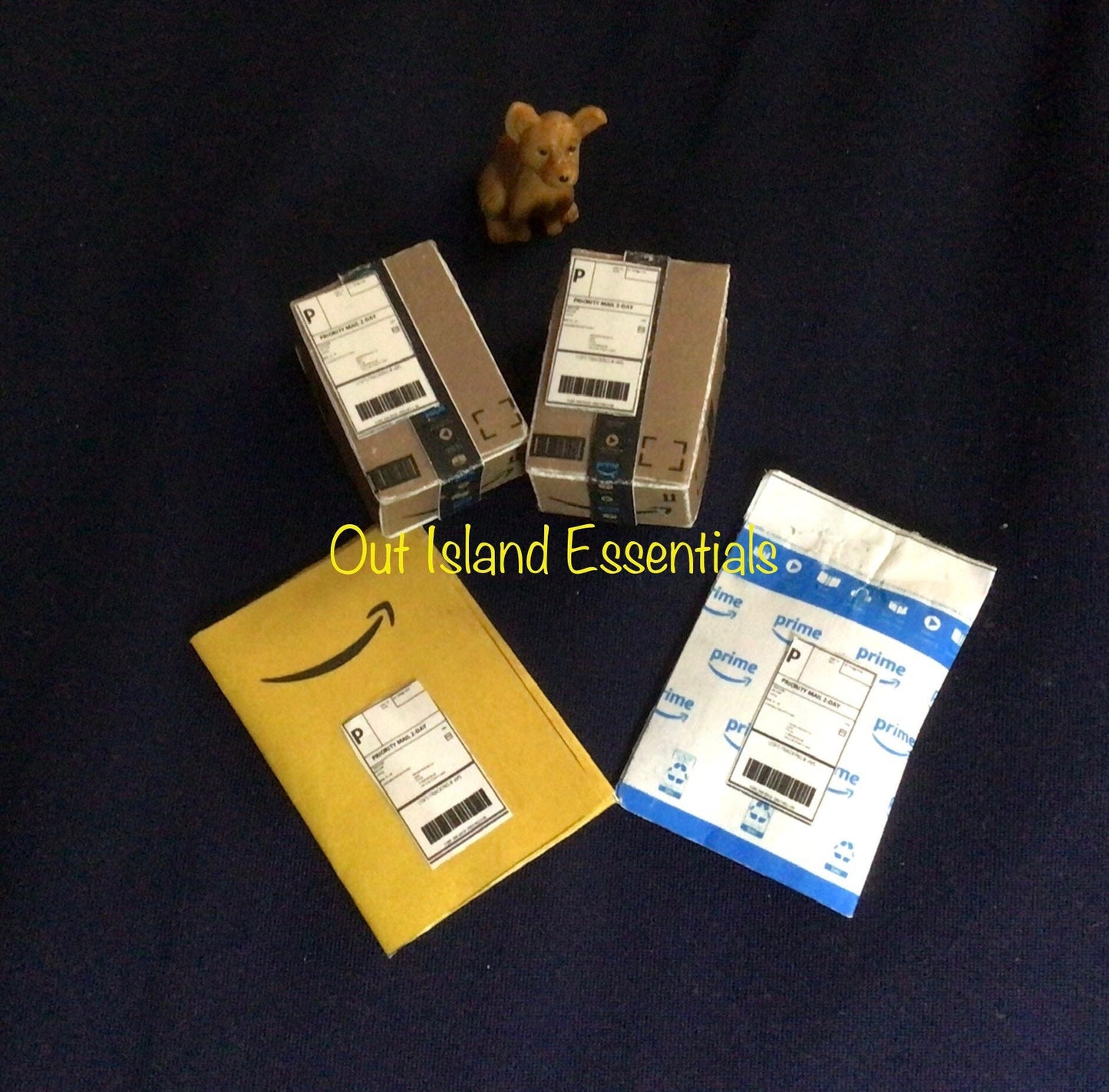 4 Pcs. Dollhouse Packages And Mailers I Miniature Doll Mail I Miniature Dollhouse Package Mailers I 1:12 Scale Dollhouse Accessories